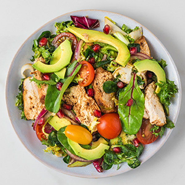 Plate with a healthy salad